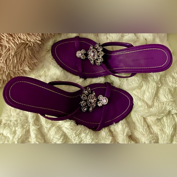 Jessica London Purple Crystal Heeled Sandals Size 11M RARE & HTF - Picture 3 of 16